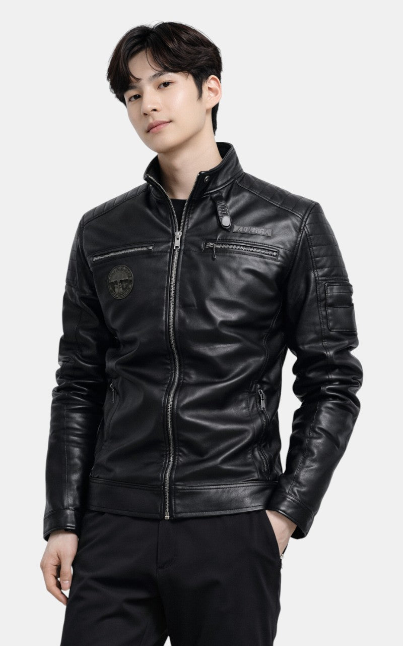 Autumn Winter PU Leather Motorcycle Jacket – Slim Biker Style