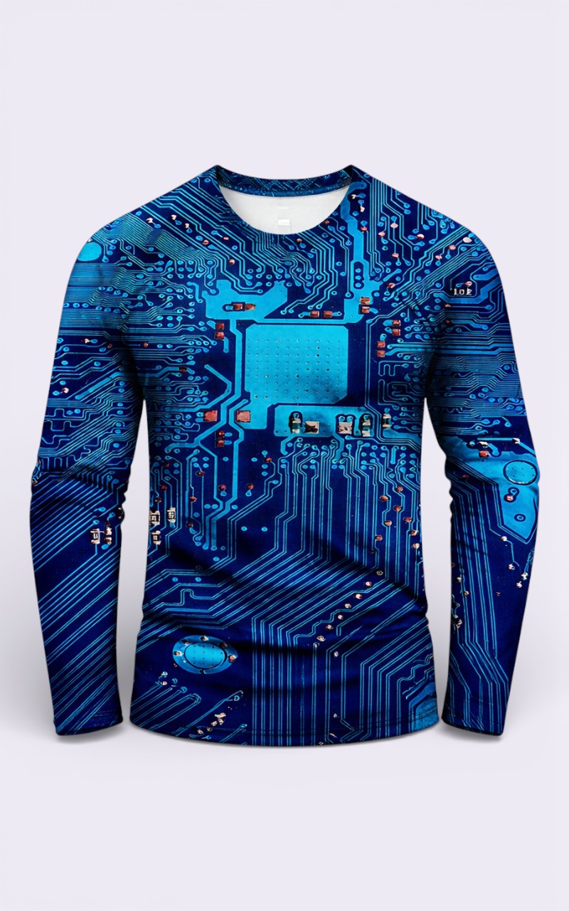 3D Circuit Print Long Sleeve Tee