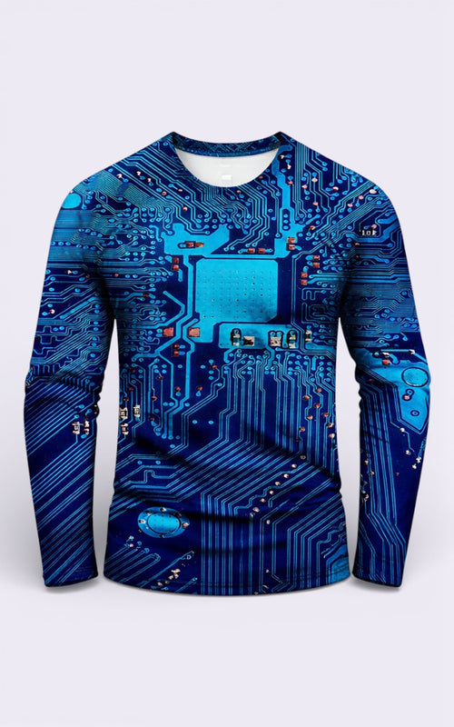 3D Circuit Print Long Sleeve Tee