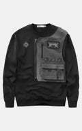 Black Utility Techwear Long Sleeve Tee