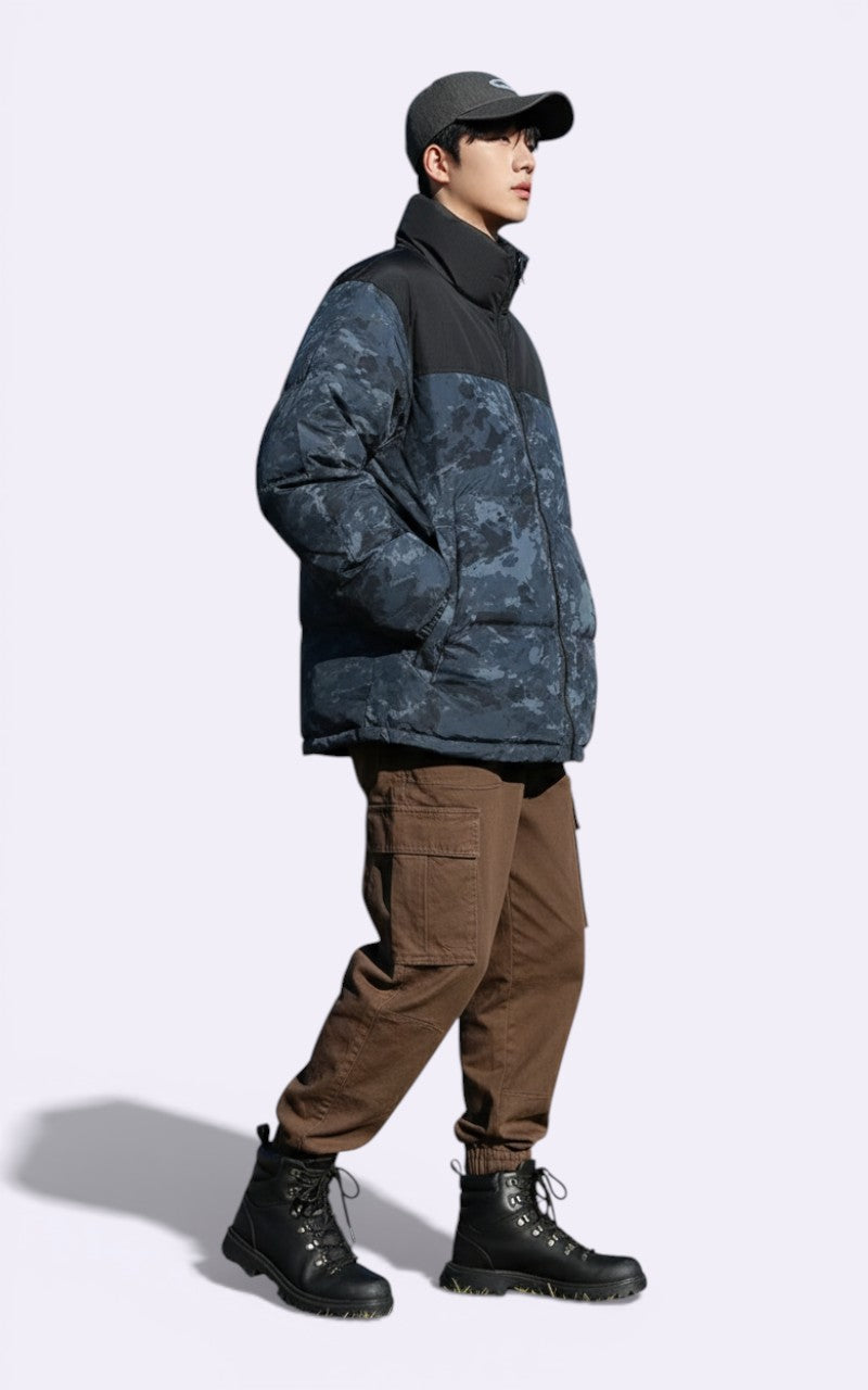 Camouflage Stand-Collar Down Jacket