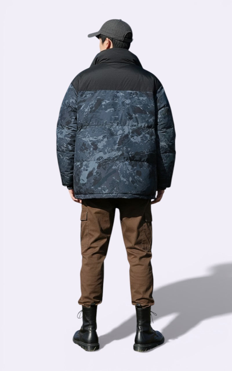 Camouflage Stand-Collar Down Jacket
