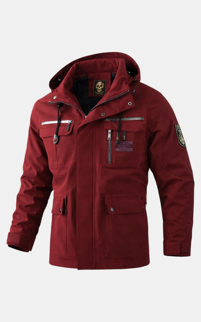Casual Hooded Windbreaker Jacket – Waterproof Fleece-Lined Winter Coat