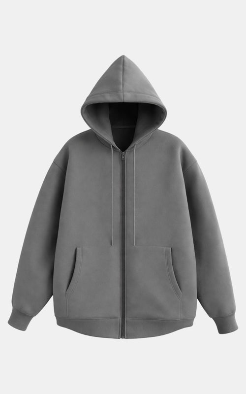 Casual Streetwear Zip-Up Hoodie