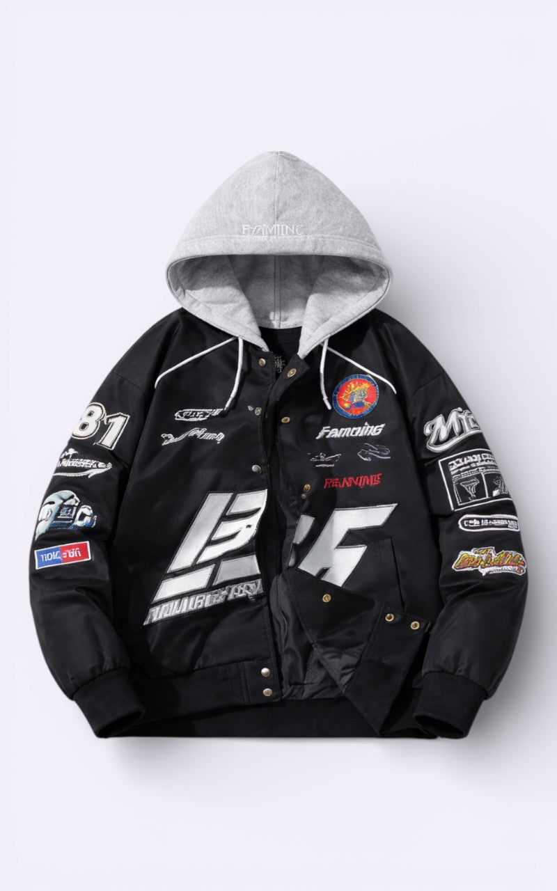 American Embroidered Varsity Hooded Jacket