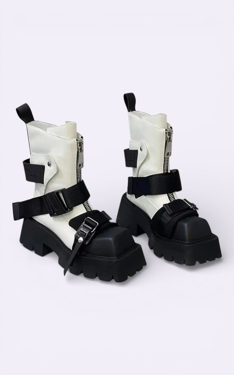 Cowhide Square-Toe Chelsea Boots