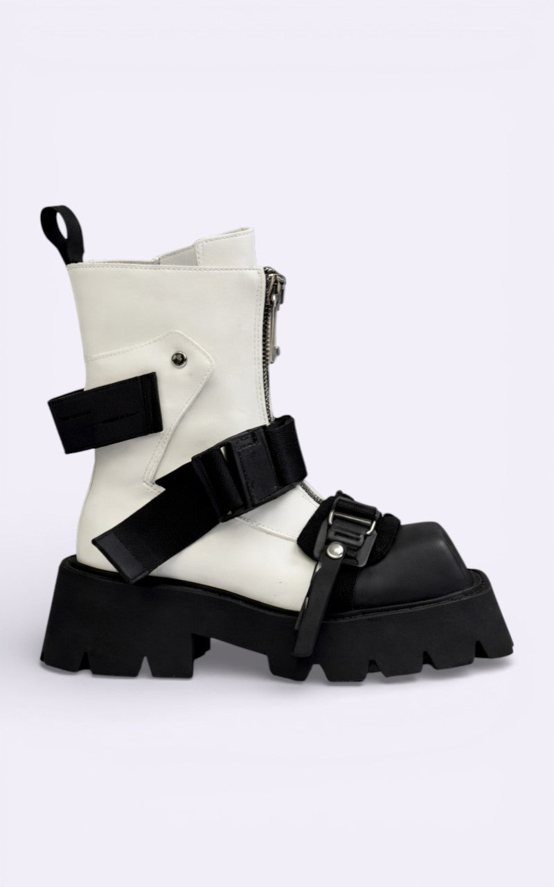 Cowhide Square-Toe Chelsea Boots
