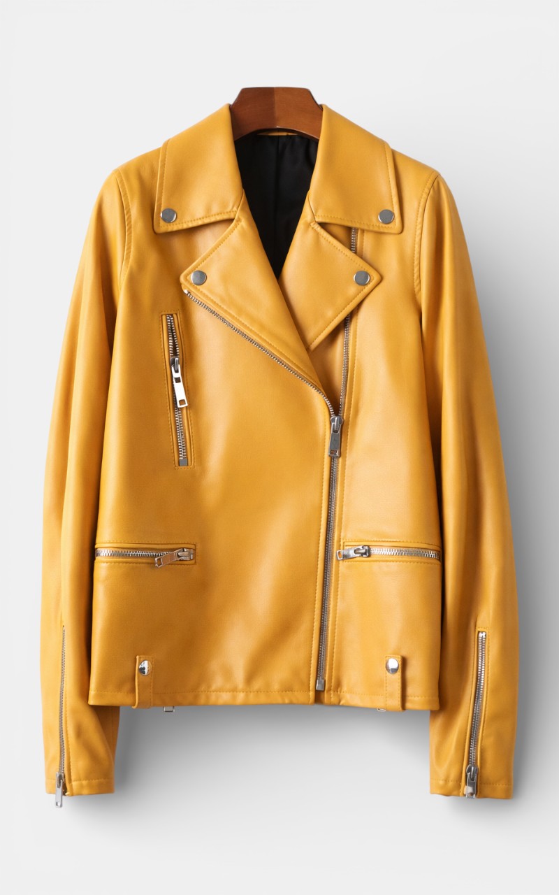 Cropped Faux Leather Biker Jacket