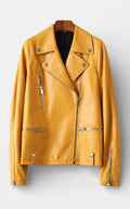 Cropped Faux Leather Biker Jacket