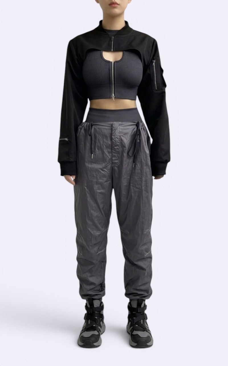Cyberpunk Cropped Zip Top
