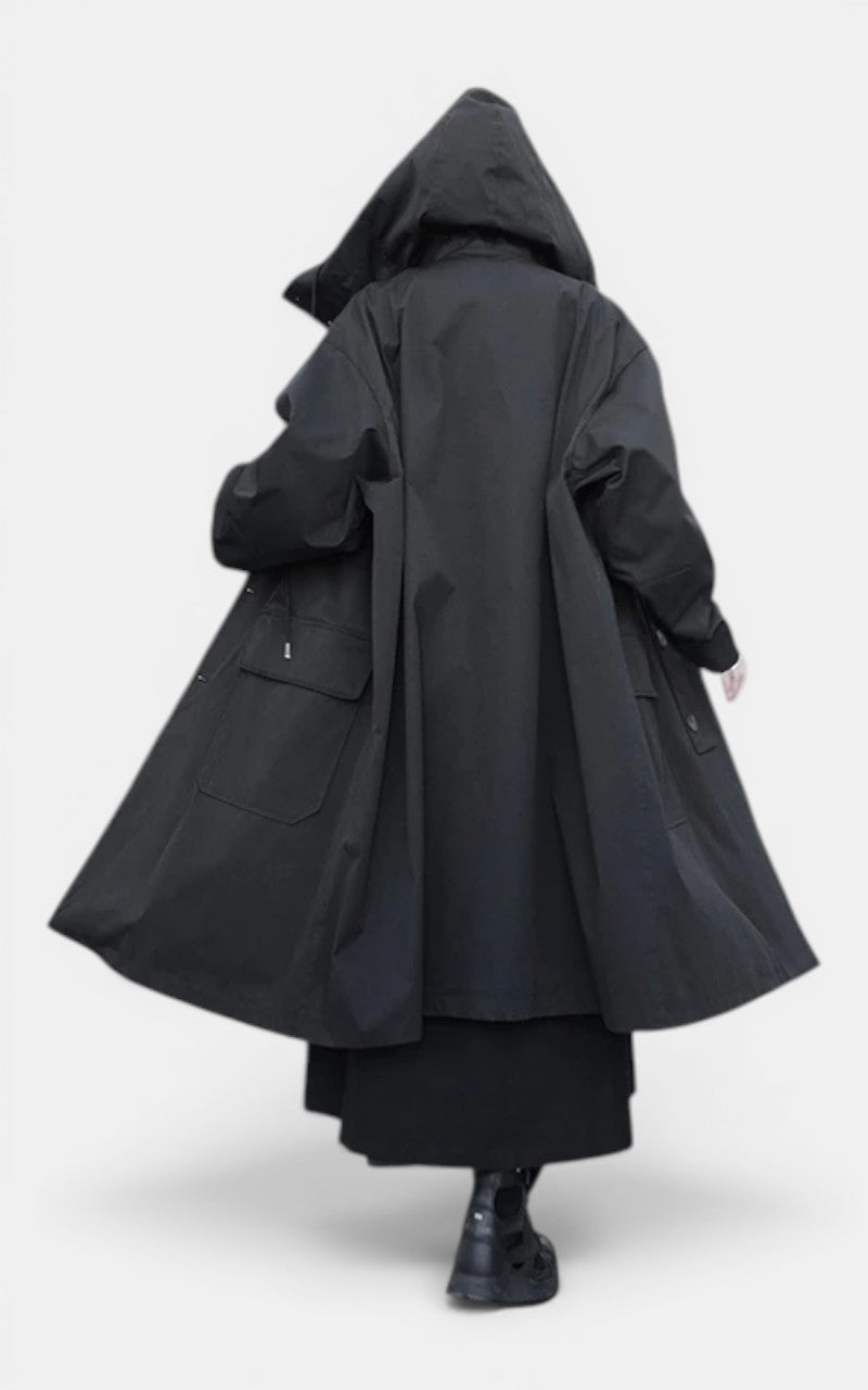 Dark Academia Hooded Trench Coat