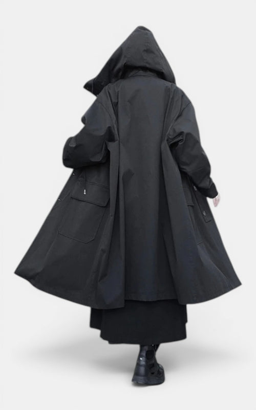 Dark Academia Hooded Trench Coat