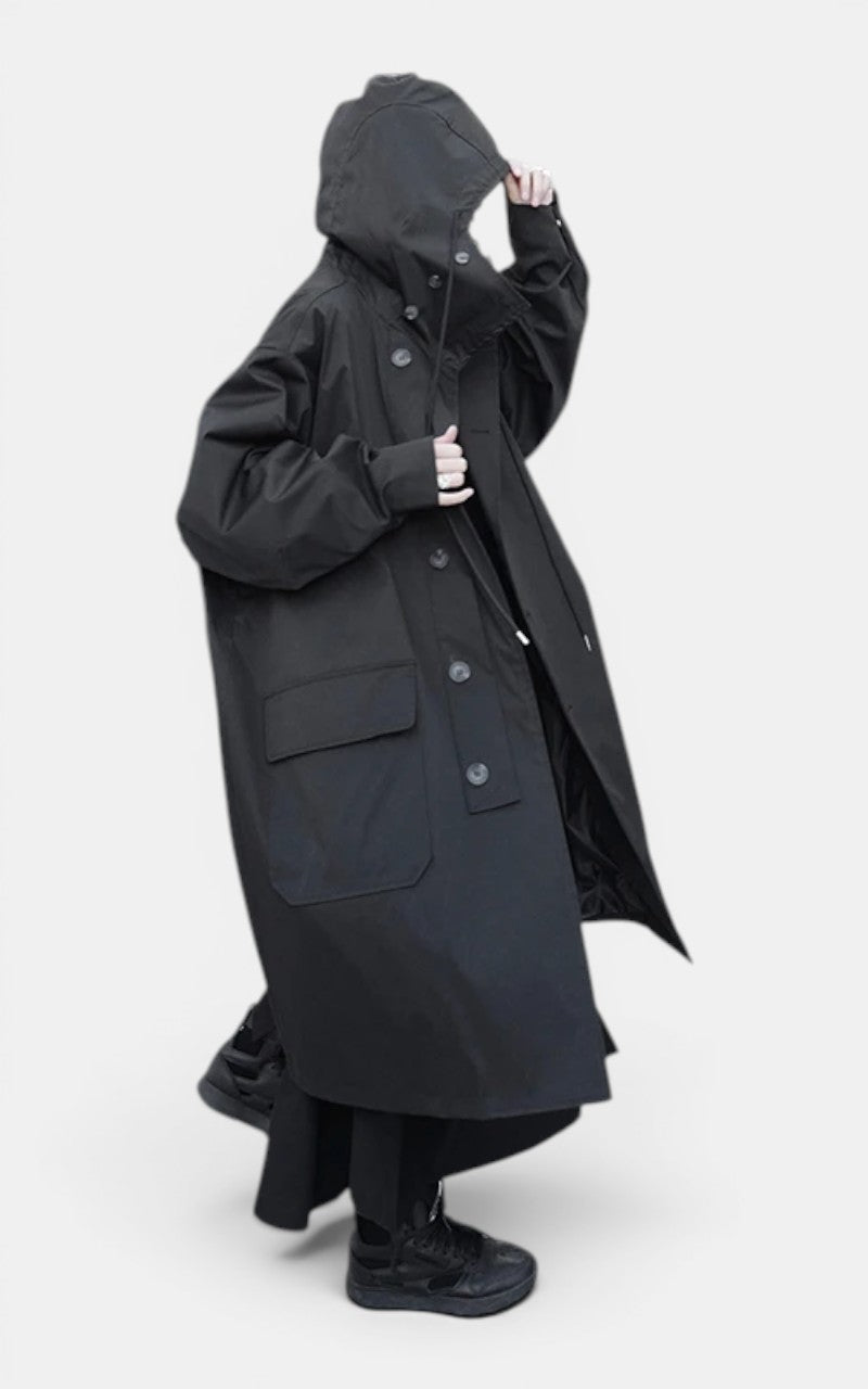 Dark Academia Hooded Trench Coat