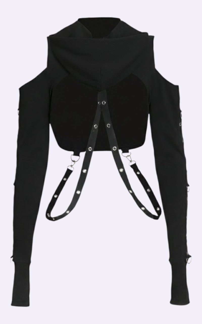 Dark Gothic Crop Hoodie