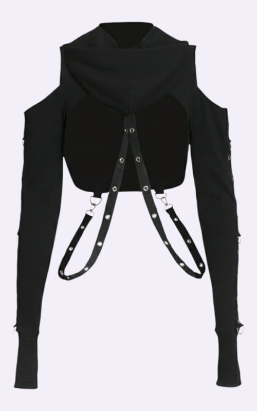 Dark Gothic Crop Hoodie