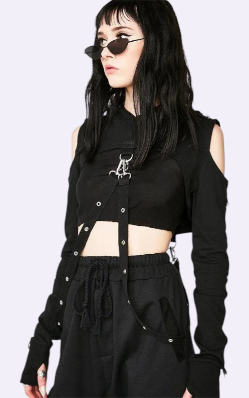 Dark Gothic Crop Hoodie