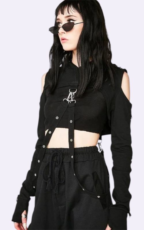 Dark Gothic Crop Hoodie