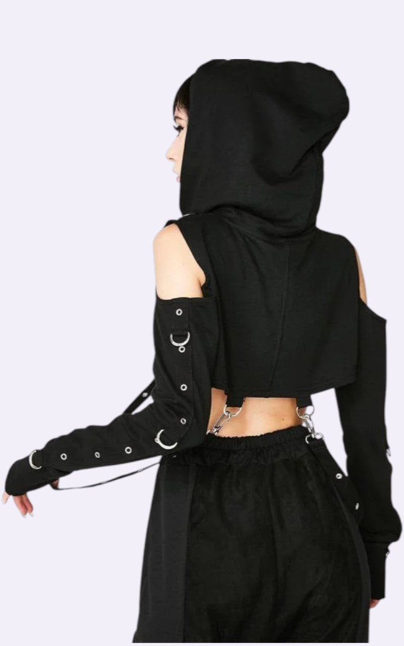 Dark Gothic Crop Hoodie