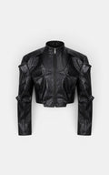 Deconstructed PU Leather Jacket