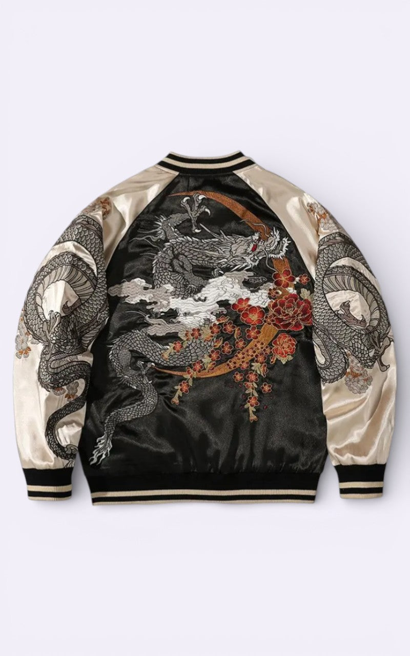 Dragon Embroidered Bomber Jacket