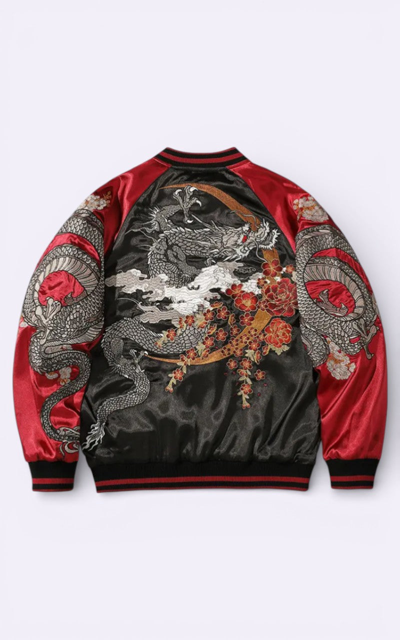 Dragon Embroidered Bomber Jacket