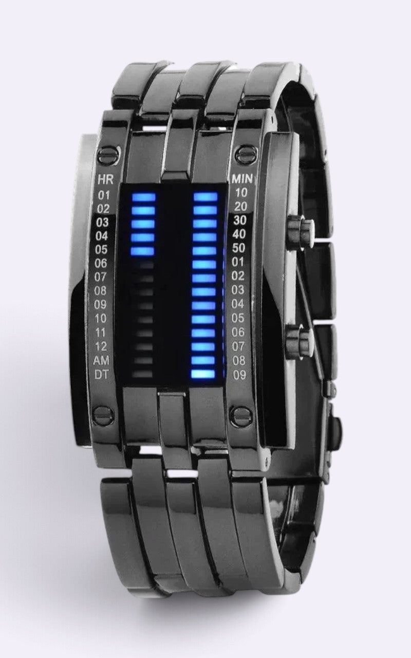 Dual LED Stainless Steel Digital Techwear Watch