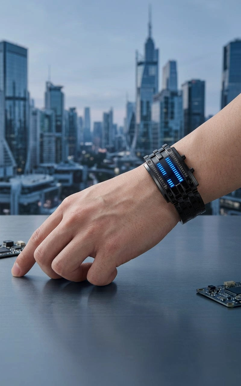 Dual LED Stainless Steel Digital Watch