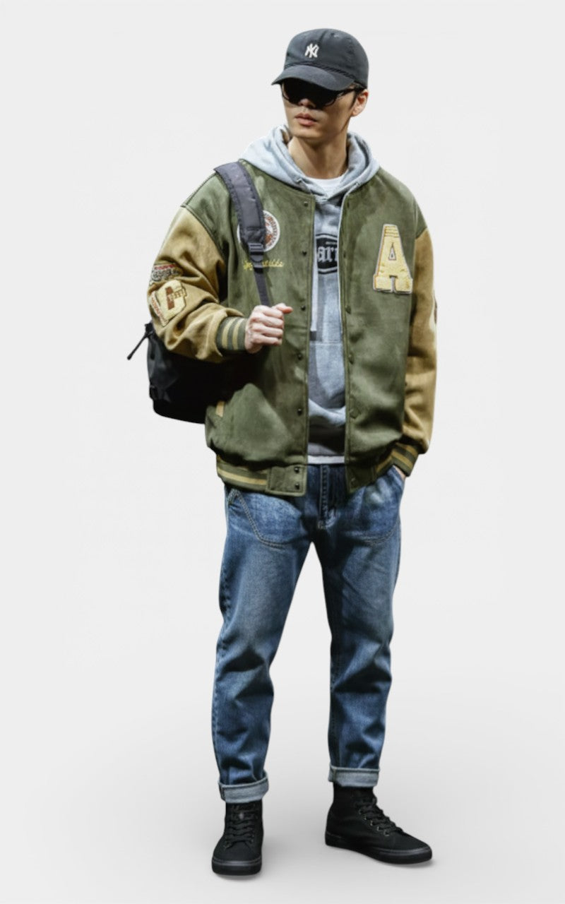 Embroidered Baseball Bomber Jacket