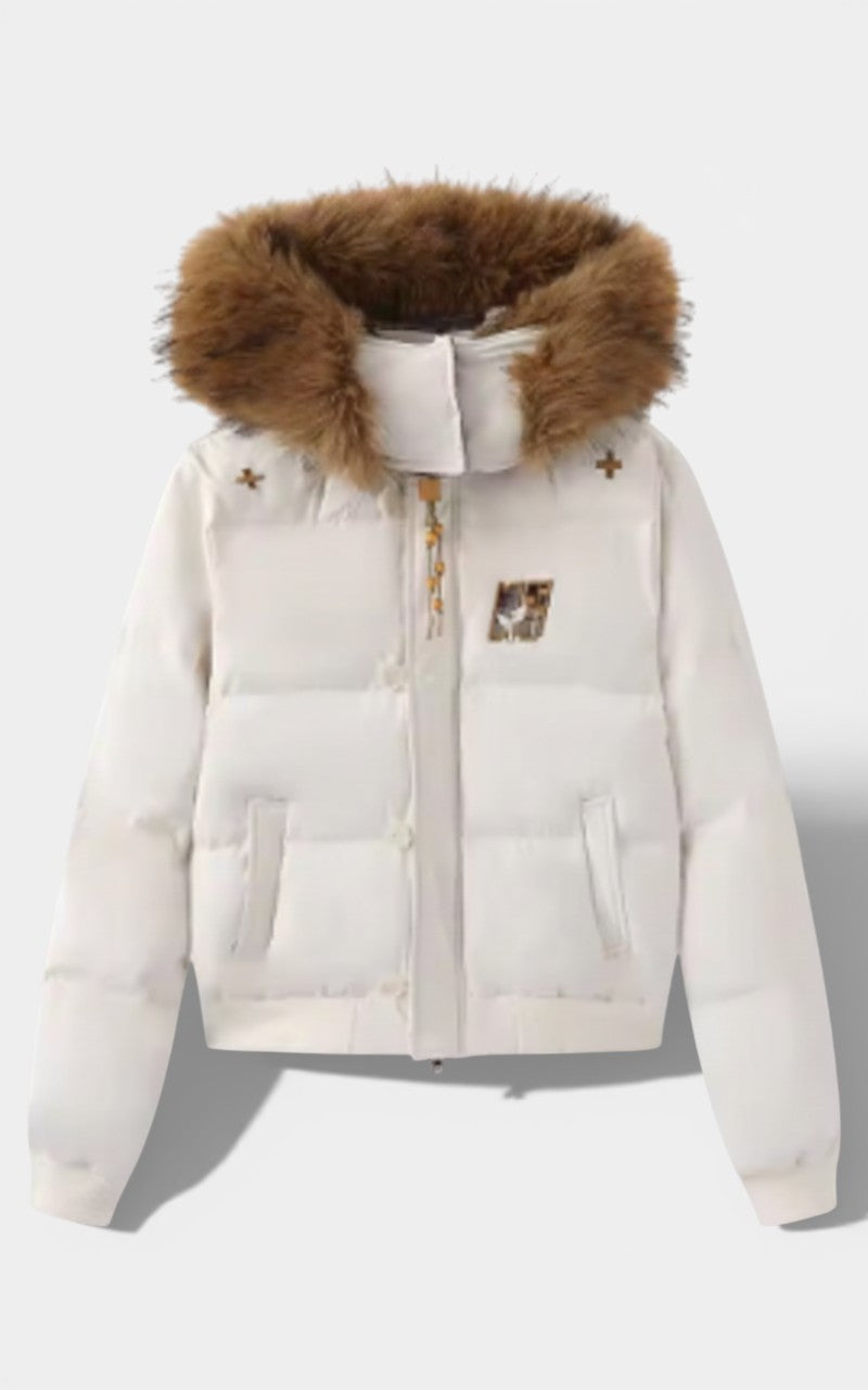 Fur Collar Hooded Parka Jacket