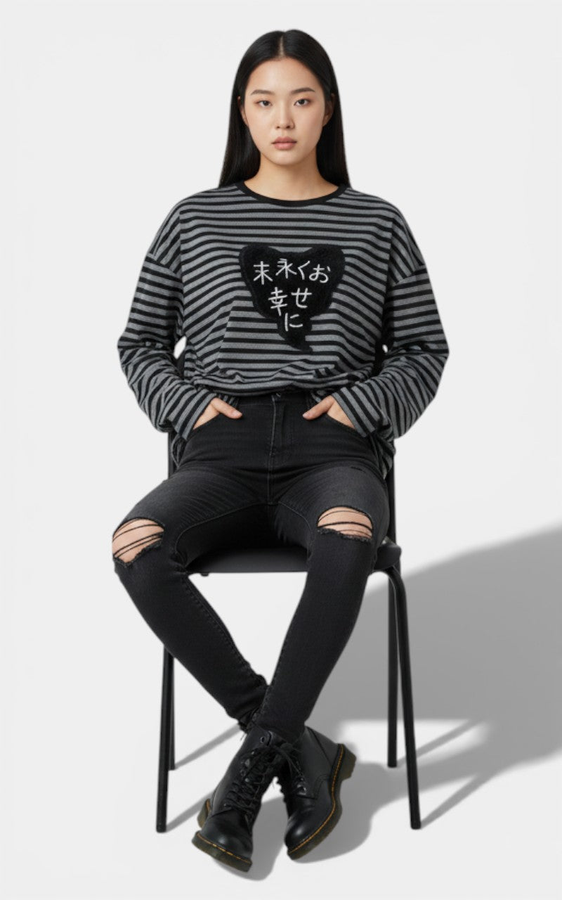 Striped Punk Vintage Long Sleeve Tee