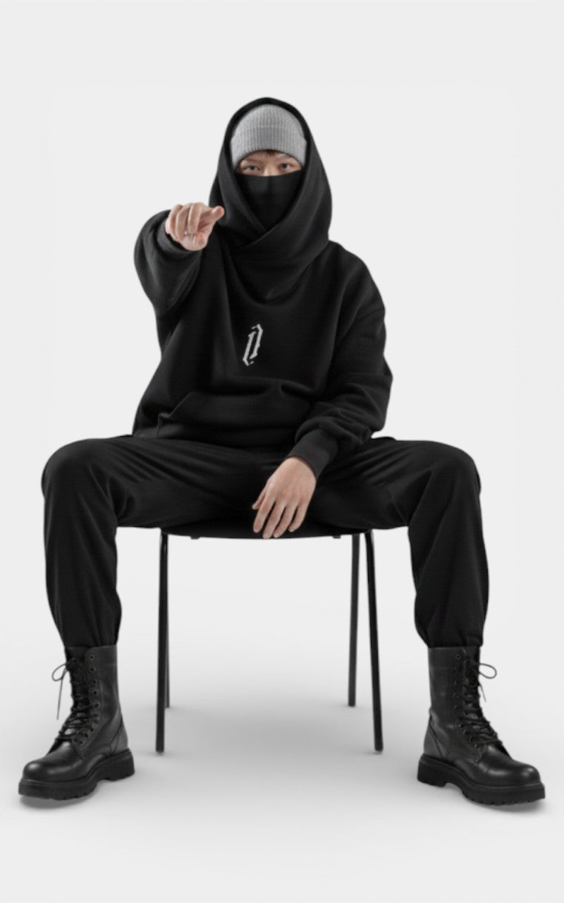 Embroidered Ninja Turtleneck Hoodie