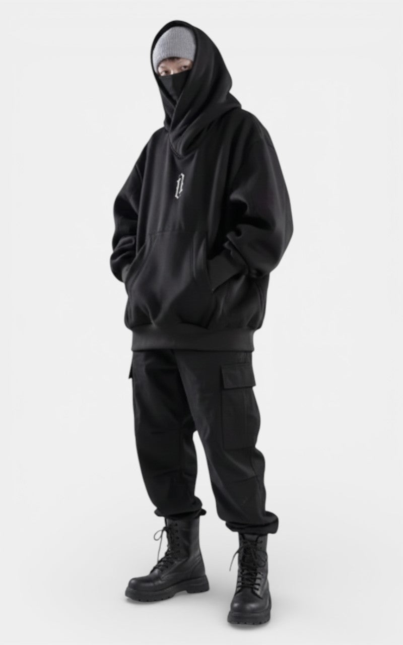 Embroidered Ninja Turtleneck Hoodie