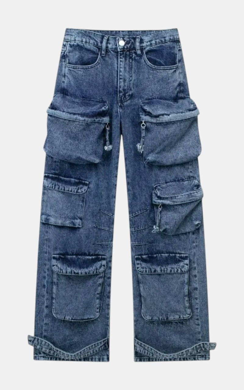 Gothic E-Girl Cargo Denim Pants
