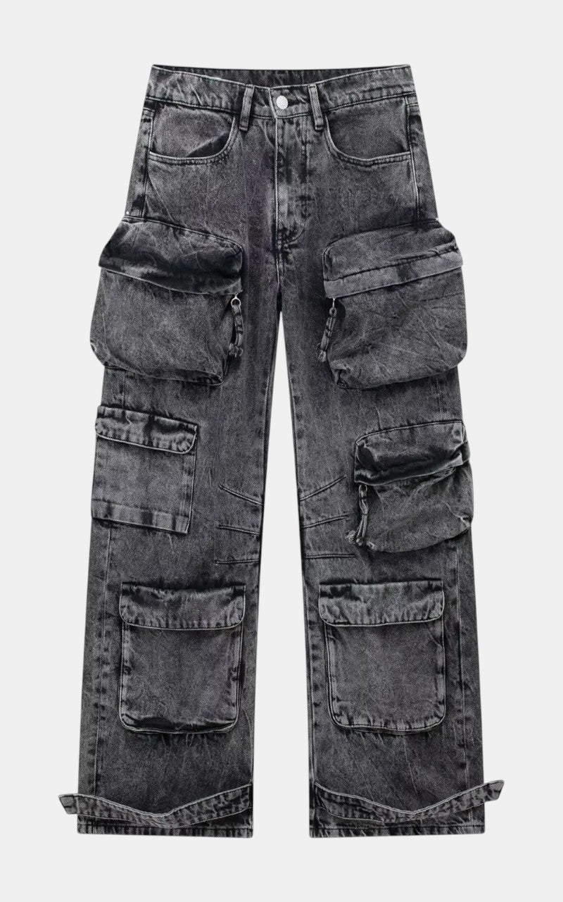 Gothic E-Girl Cargo Denim Pants