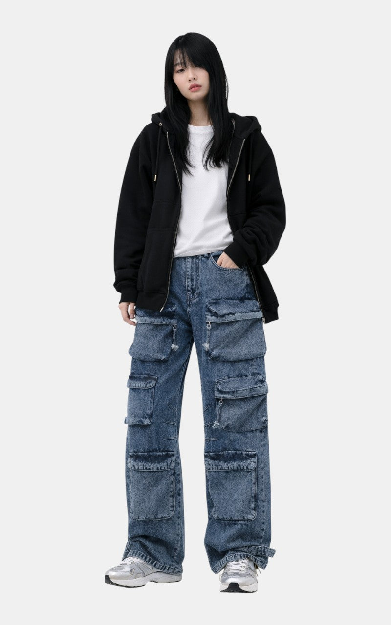 Gothic E-Girl Cargo Denim Pants