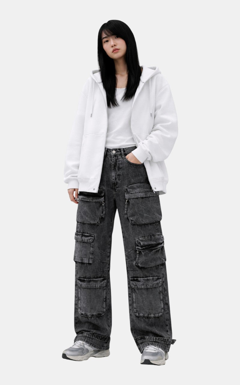 Gothic E-Girl Cargo Denim Pants
