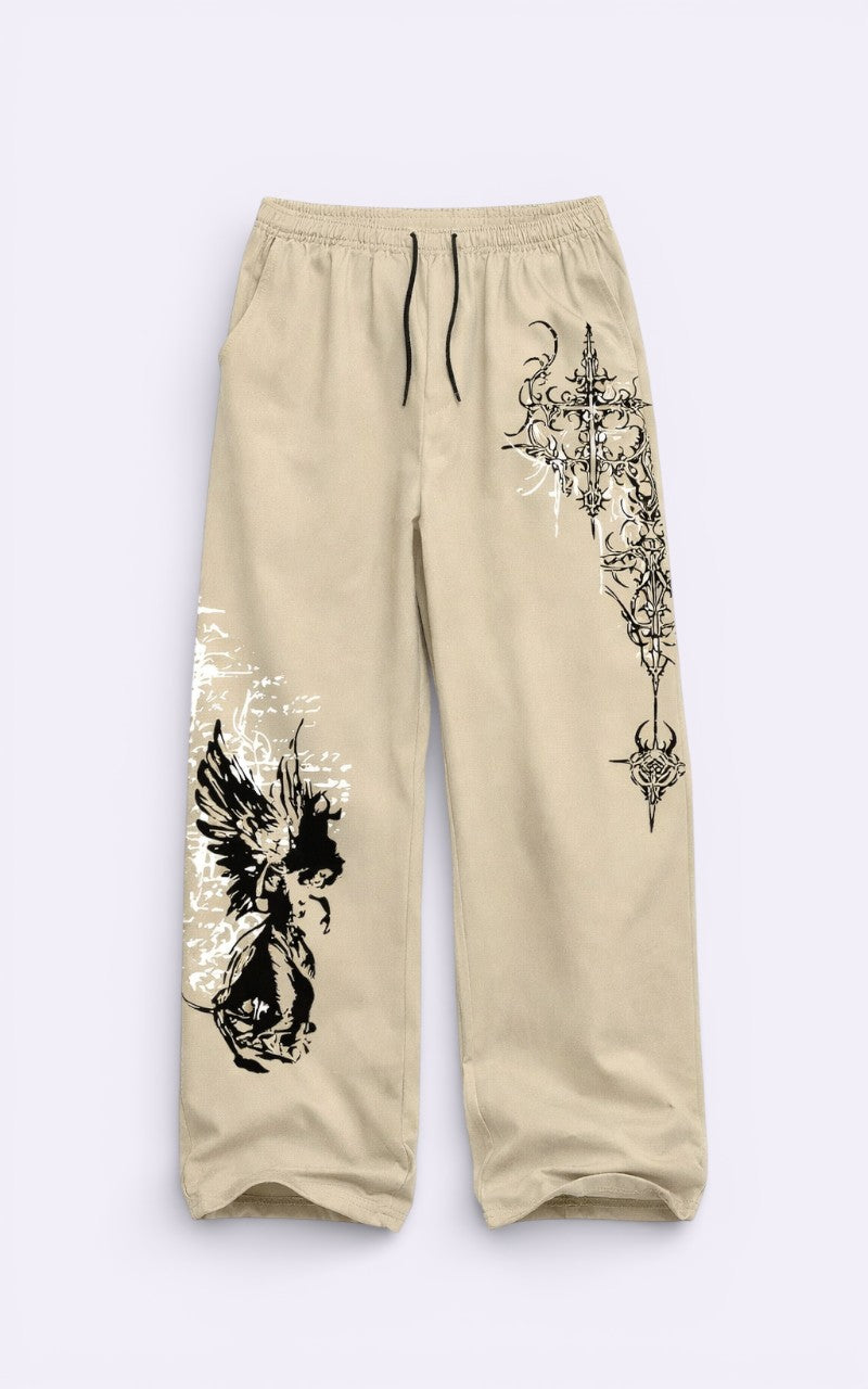 Gothic Punk Wide-Leg Sweatpants