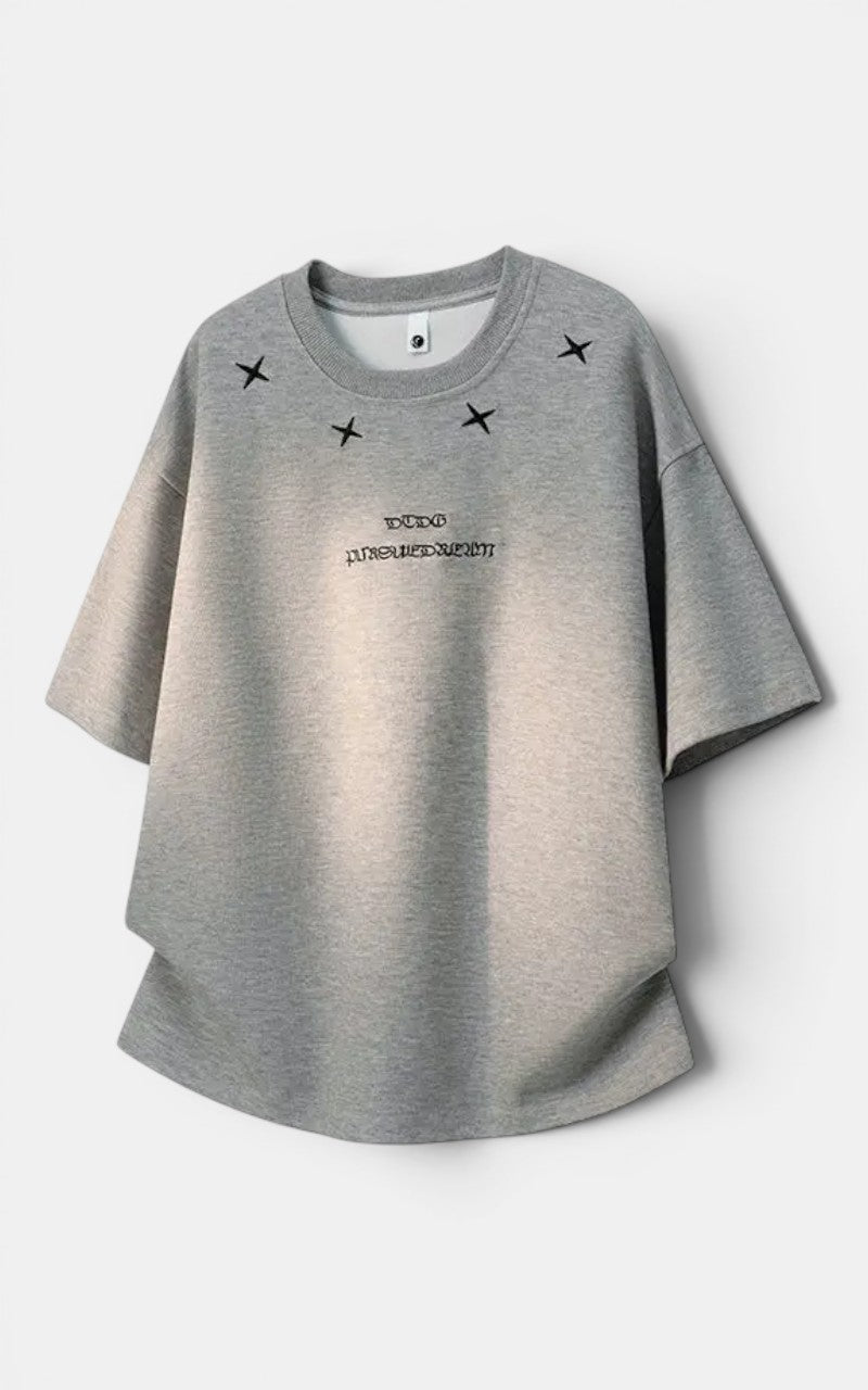 Gothic Star Embroidered T-Shirt