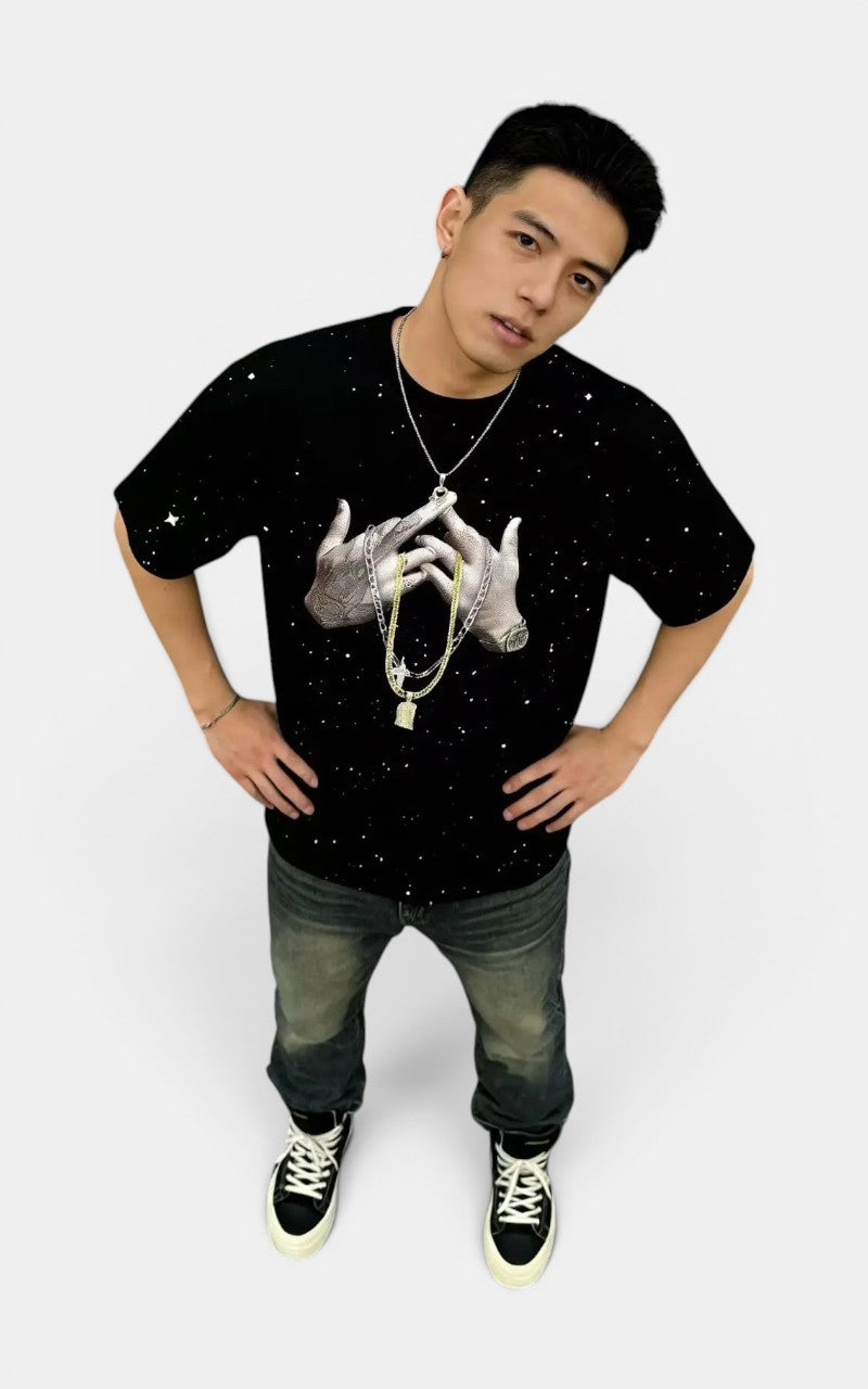 Heavyweight Glitter Graphic T-Shirt