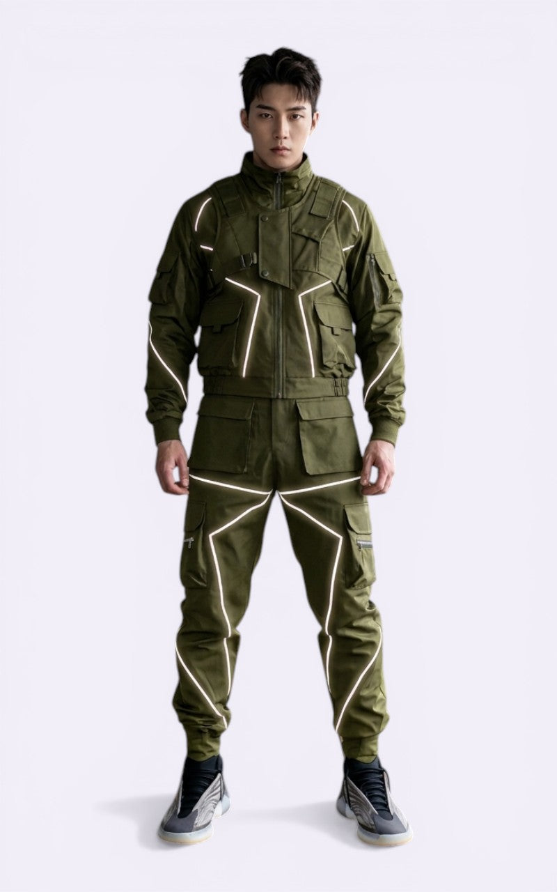 Hip Hop Reflective Cargo Pants
