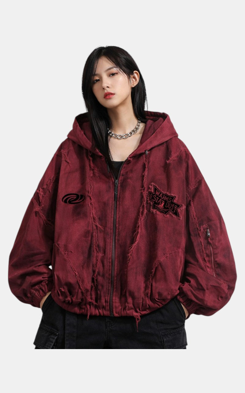 HKSH Techwear Vintage Jacket – Autumn Winter in Red
