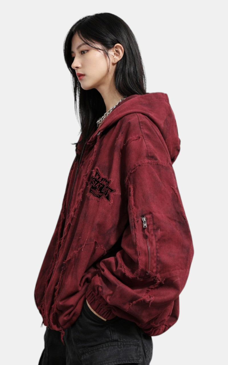 HKSH Techwear Vintage Jacket – Autumn Winter in Red