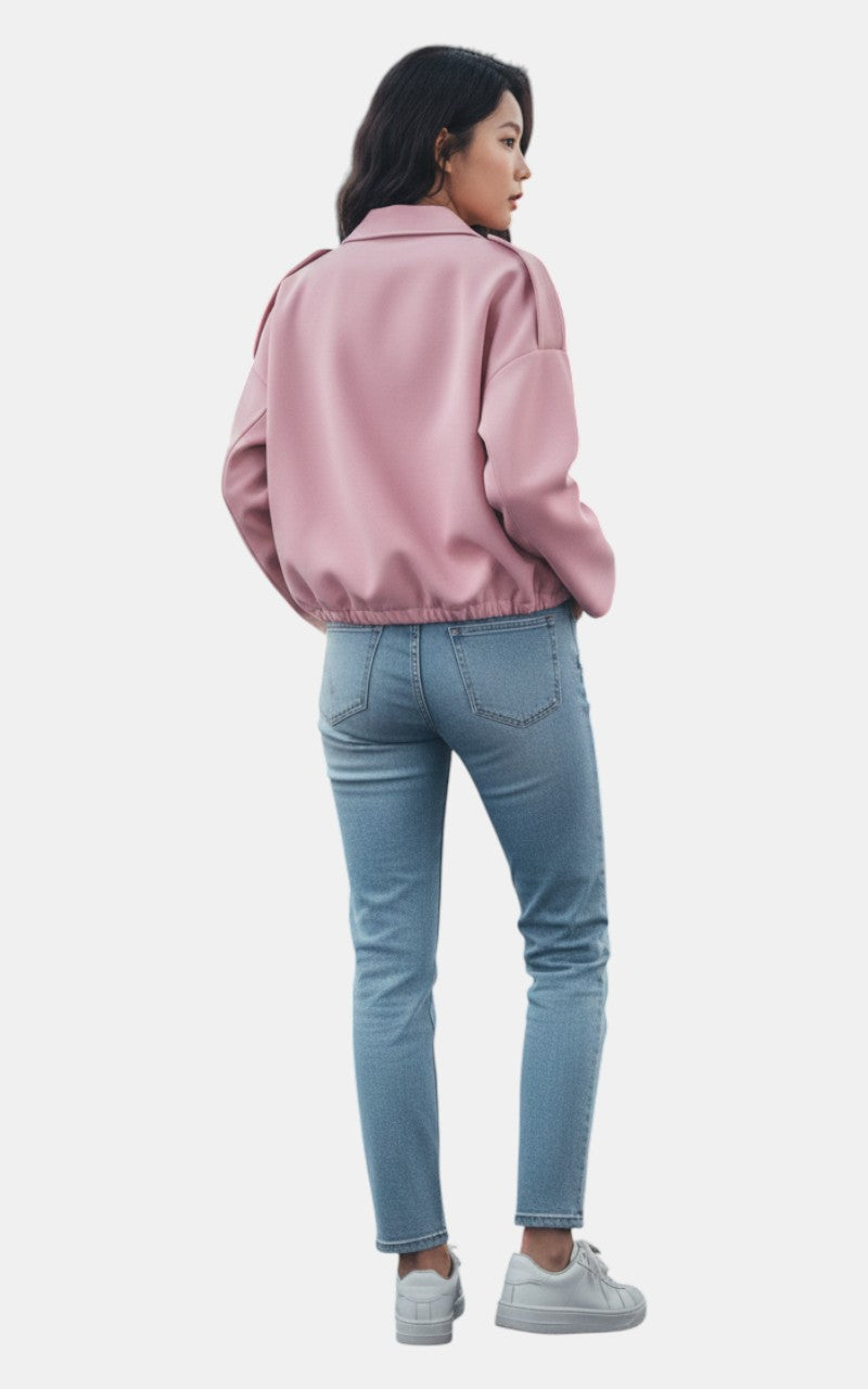 Suede Bomber Jacket – Oversized Streetwear Style