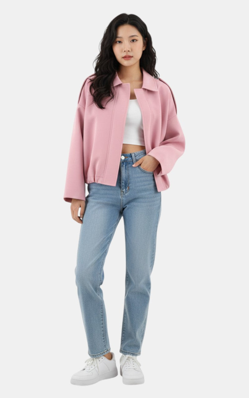 Suede Bomber Jacket – Oversized Streetwear Style
