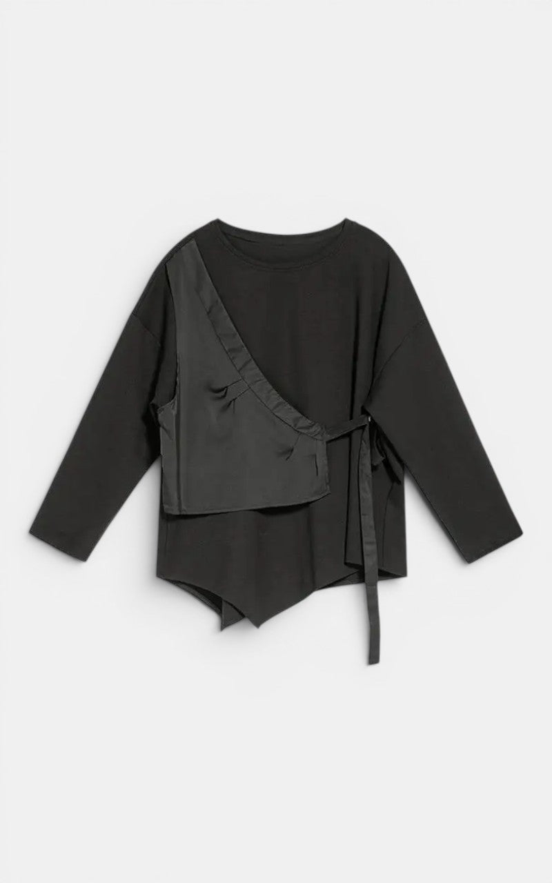 Irregular Bandage Long Sleeve Tee