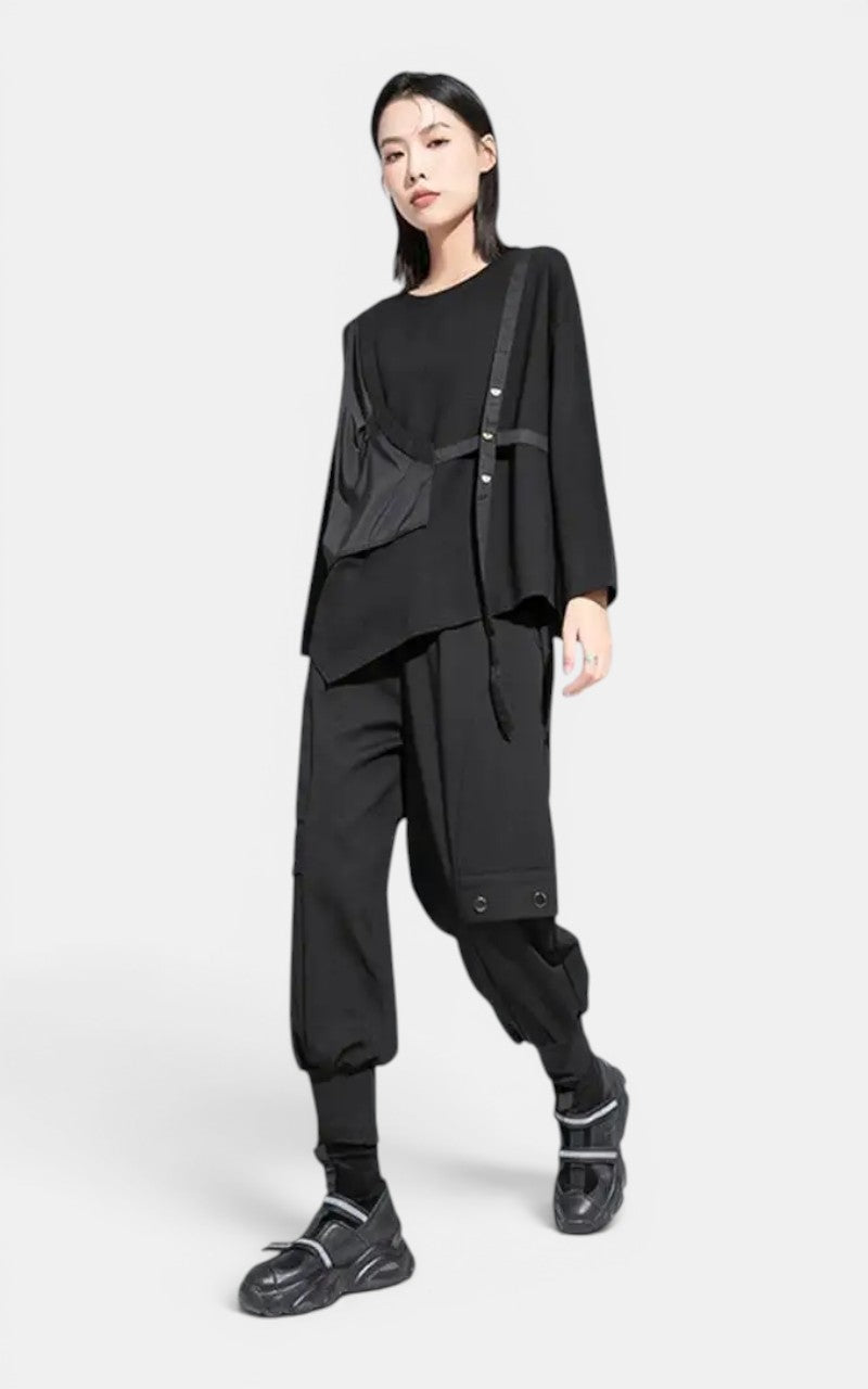 Irregular Bandage Long Sleeve Tee
