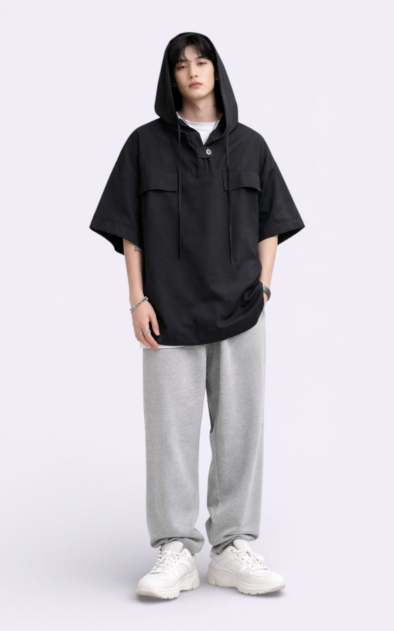 Korean Hooded Short Sleeve Tee