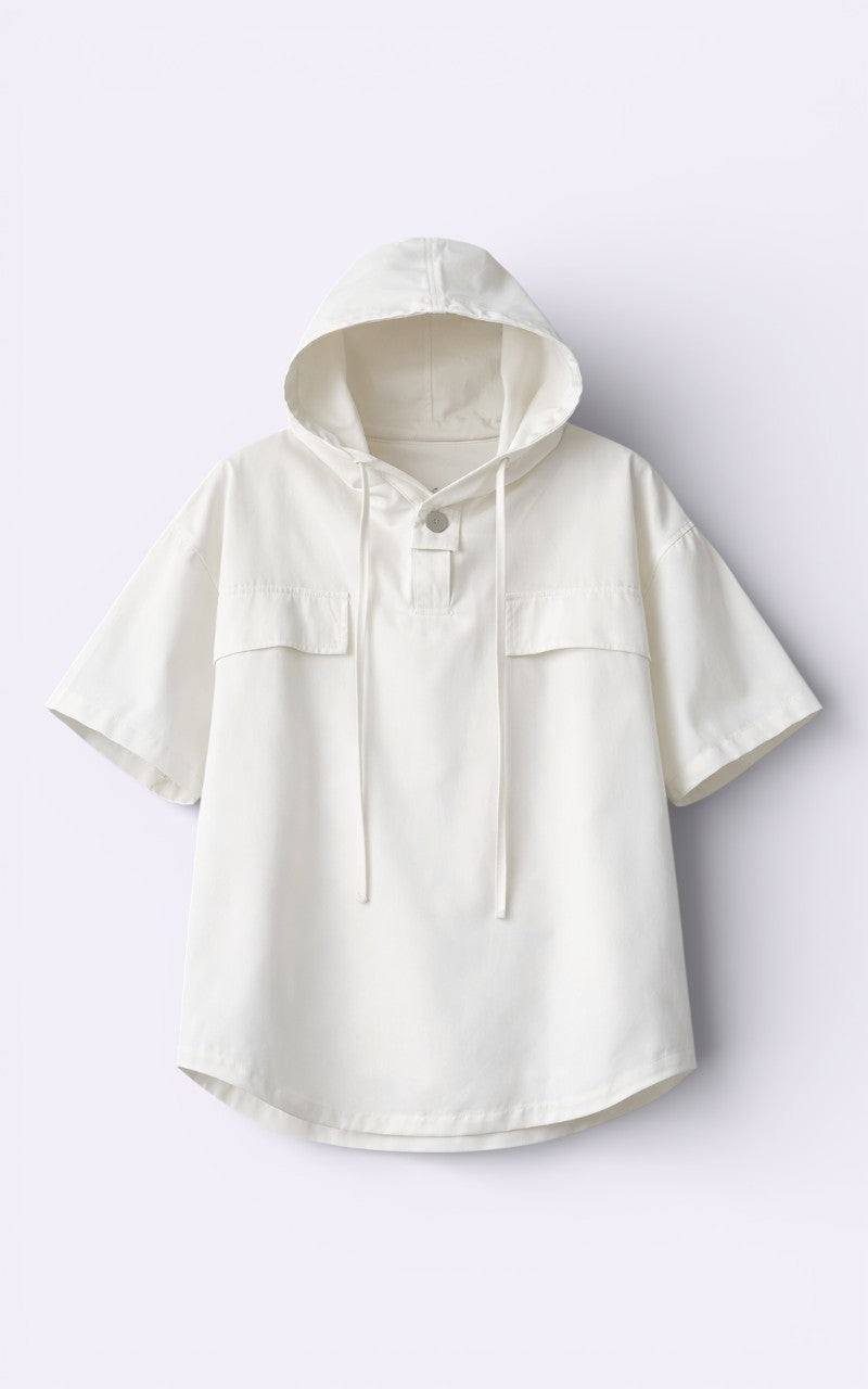 Korean Hooded Short Sleeve Tee