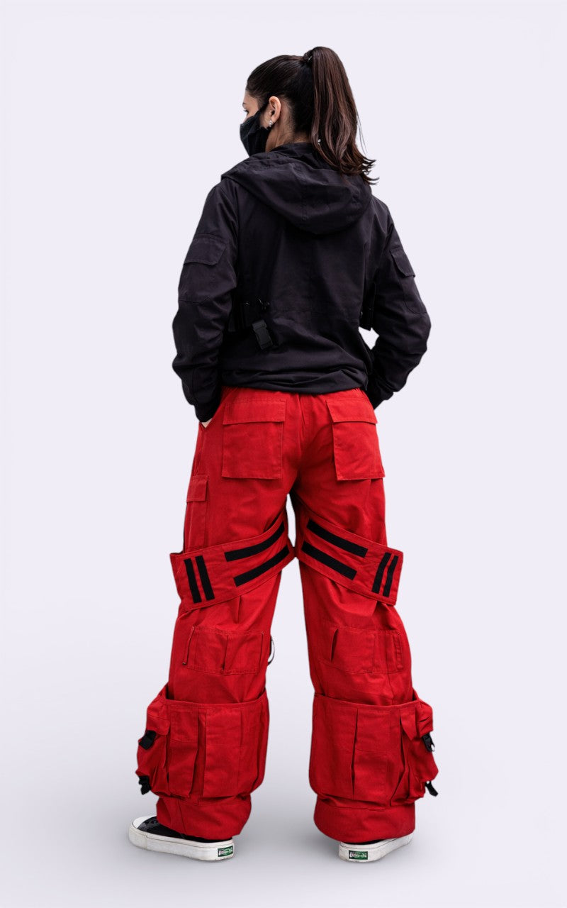 Lautaro Red Techwear Cargo Pants