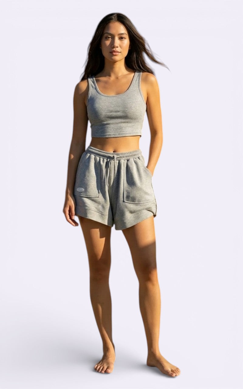 Loose Wide-Leg Drawstring Shorts